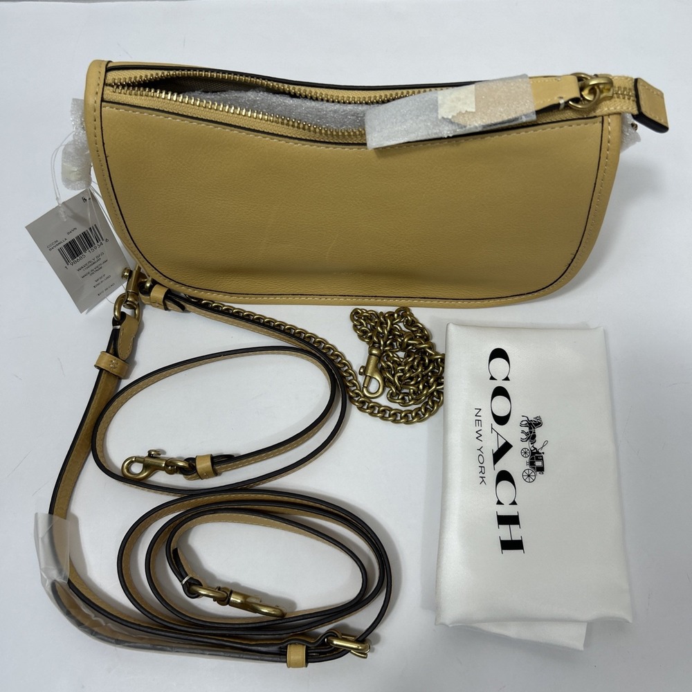 Coach Waverly Bag CCC36 Yellow Natural Grain Leather Crossbody Shoulder NWT - Picture 7 of 9